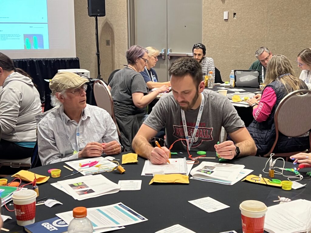 Teachers participating in Switch Classroom's Play-Doh Electric Circuits session at NSTA 2025 in Minneapolis