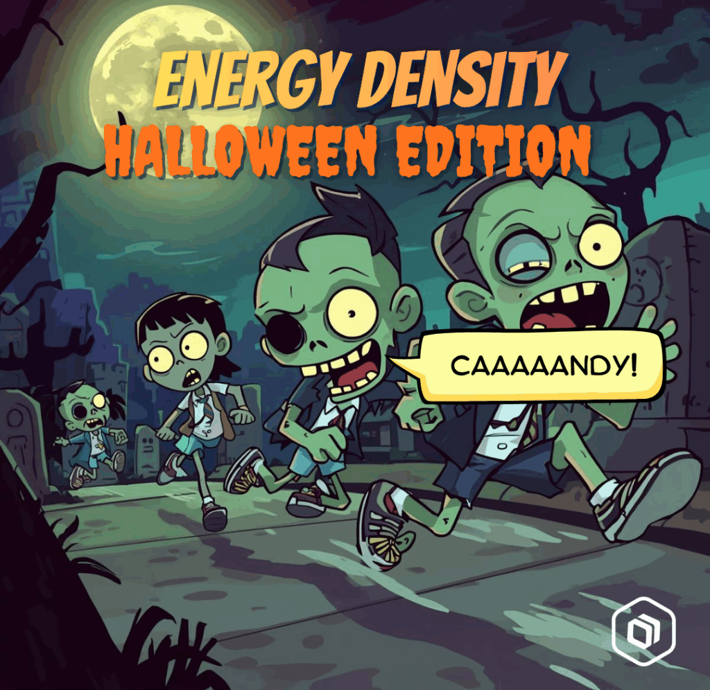 Halloween science activity using candy to explore energy density